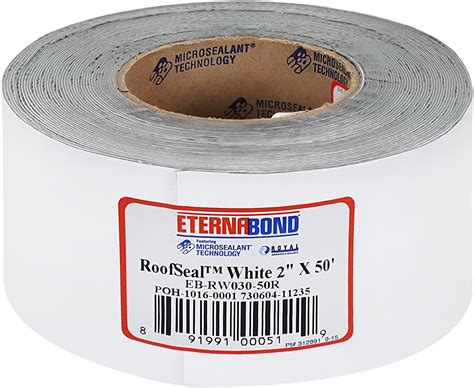 Jul 5, 2018 · Dimensions: 3" width, 50' length. Made in USA. ROOFSEAL WHITE 3" X 50' BY ETERNABOND The types of roofs this adhesive seal can be used on include EPDM, TPO, hypalon, most PVC, modified, all metal and much more.The Eternabond roofseal is makes a tight seal on tears in the roof or seams, flashings, copings, skylights, gutters …
